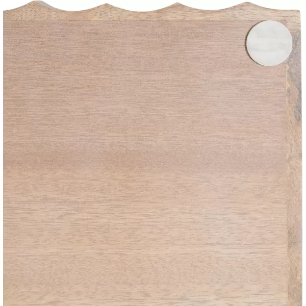 Kate and Laurel Lissi Decorative Rectangle Tray with Wavy Design 16 x 12 Natural Wood Modern Scalloped Serving Tray for Coffee Table Ottoman Dining Table or Entryway CatchAll TrayNatural