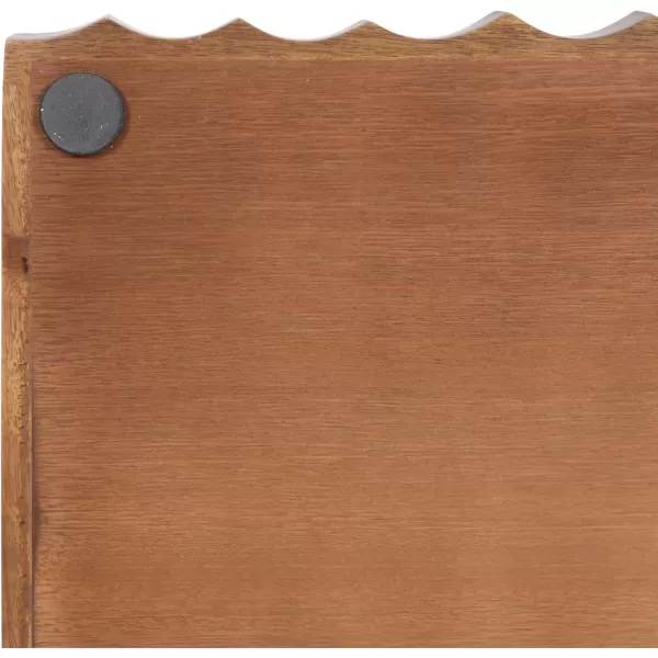 Kate and Laurel Lissi Decorative Rectangle Tray with Wavy Design 16 x 12 Natural Wood Modern Scalloped Serving Tray for Coffee Table Ottoman Dining Table or Entryway CatchAll TrayWalnut Brown