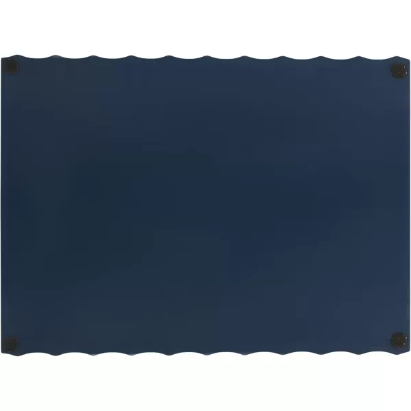 Kate and Laurel Lissi Decorative Rectangle Tray with Wavy Design 16 x 12 Navy Blue Modern Scalloped Serving Tray for Coffee Table Ottoman Dining Table or Entryway CatchAll TrayNavy Blue