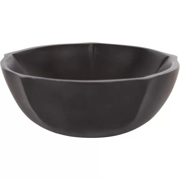 Kate and Laurel Lorah Decorative Carved Lotus Wooden Bowls Set of 2 Black Modern FoodSafe Fruit Bowls for Kitchen Counter or Use as a Key Bowl Set for an Entryway TableBlack