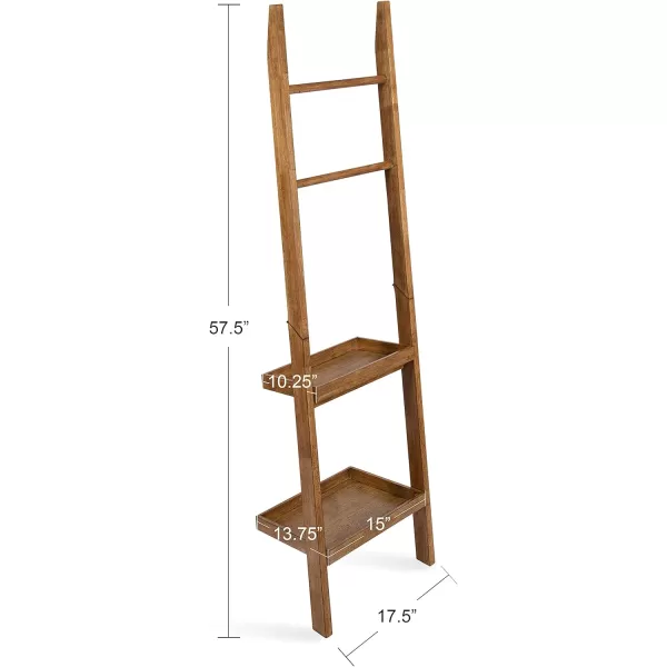 Kate and Laurel Lowry Farmhouse Wood Ladder Shelf 18 x 14 x 58 Natural Wood Decorative Modern Leaning Shelf for Storage and Display