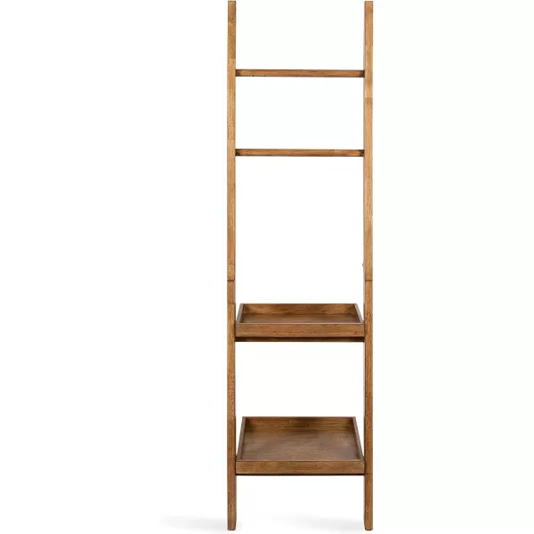 Kate and Laurel Lowry Farmhouse Wood Ladder Shelf 18 x 14 x 58 Natural Wood Decorative Modern Leaning Shelf for Storage and Display