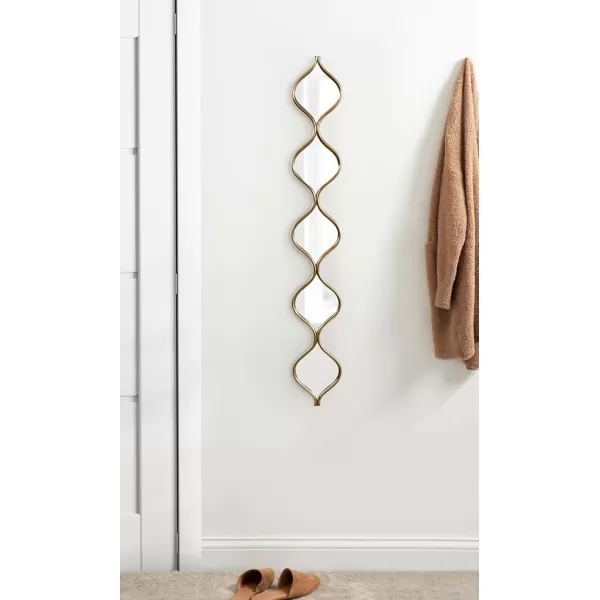 Kate and Laurel Loxi Slim Teardrop Panel Wall Mirror 7 x 42 Gold Glam Tall Teardrop Mirror Wall Decor for Use as Skinny Entryway Mirror or Decorative Bedroom Mirror