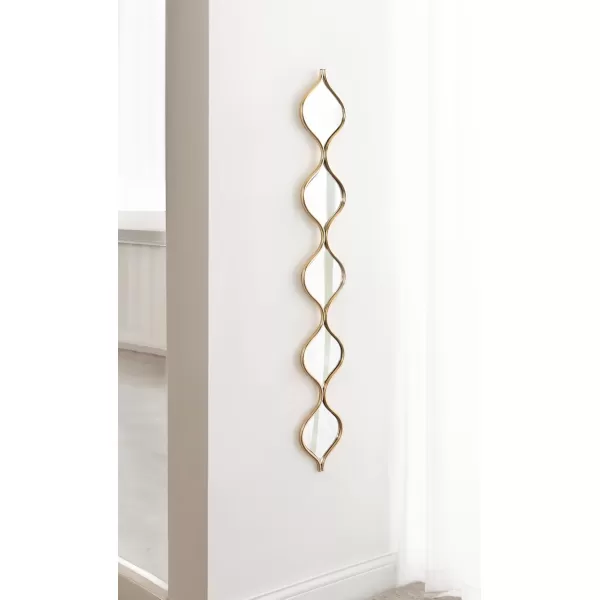 Kate and Laurel Loxi Slim Teardrop Panel Wall Mirror 7 x 42 Gold Glam Tall Teardrop Mirror Wall Decor for Use as Skinny Entryway Mirror or Decorative Bedroom Mirror