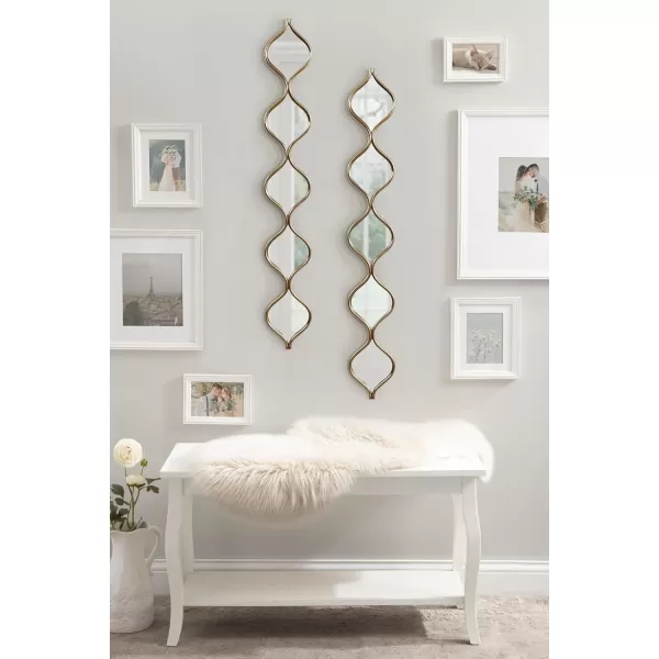 Kate and Laurel Loxi Slim Teardrop Panel Wall Mirror 7 x 42 Gold Glam Tall Teardrop Mirror Wall Decor for Use as Skinny Entryway Mirror or Decorative Bedroom Mirror
