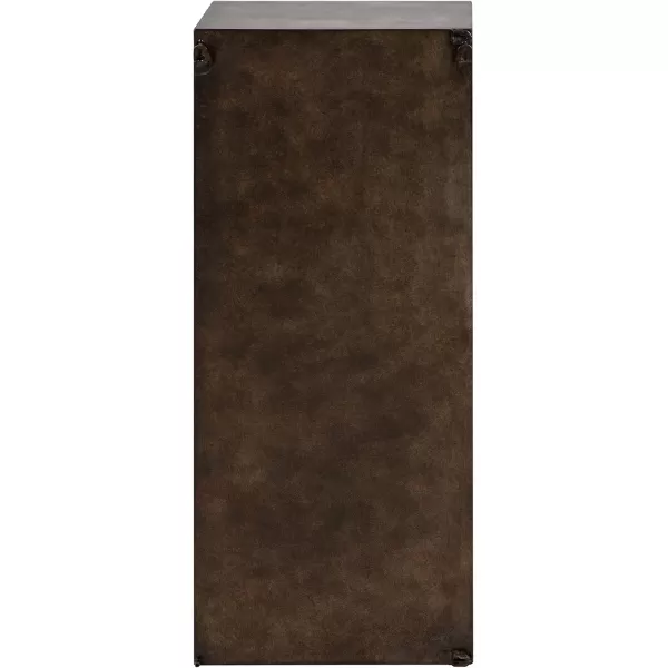 Kate and Laurel Mace Decorative Rustic Floating Storage Cabinet 30quot x 12quot Rustic Brown Door with Bronze Metal Frame Farmhouse Inspired Wall Mounted Storage Hutch