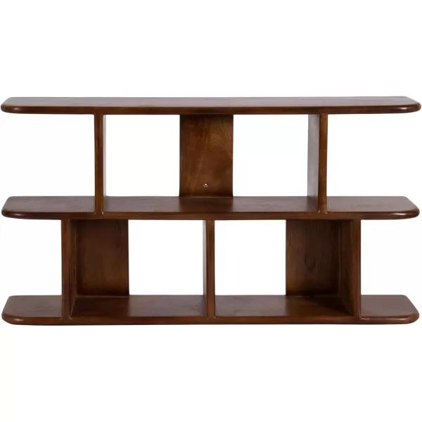 Kate and Laurel Madero Transitional Solid Wood Wall Shelf 30 x 6 x 17 Walnut Brown Modern Small Bookshelf for Use as Living Room Display Shelf or Over Toilet Storage ShelfWalnut Brown