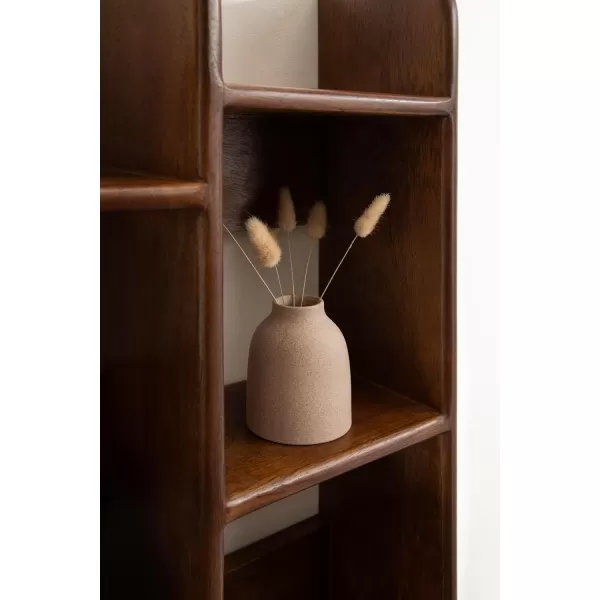 Kate and Laurel Madero Transitional Solid Wood Wall Shelf 30 x 6 x 17 Walnut Brown Modern Small Bookshelf for Use as Living Room Display Shelf or Over Toilet Storage ShelfWalnut Brown