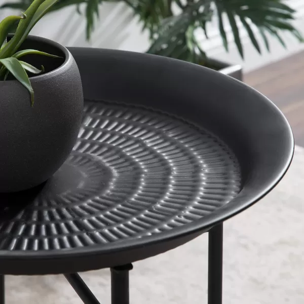Kate and Laurel Mahdavi Modern Coffee Table 26 x 26 x 16 Black Unique Coffee Table with Sophisticated DesignBlack
