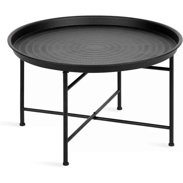 Kate and Laurel Mahdavi Modern Coffee Table 26 x 26 x 16 Black Unique Coffee Table with Sophisticated DesignBlack