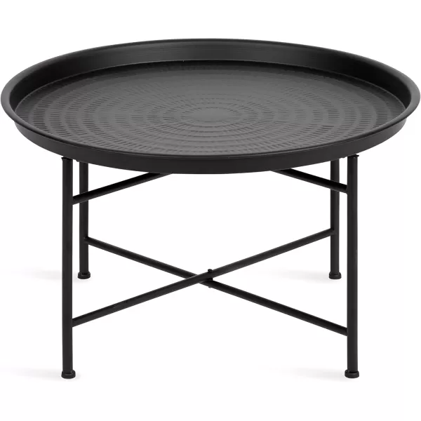 Kate and Laurel Mahdavi Modern Coffee Table 26 x 26 x 16 Black Unique Coffee Table with Sophisticated DesignBlack