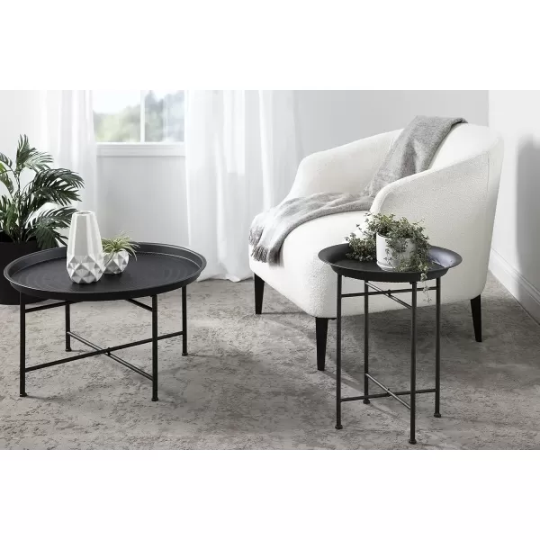Kate and Laurel Mahdavi Modern Coffee Table 26 x 26 x 16 Black Unique Coffee Table with Sophisticated DesignBlack