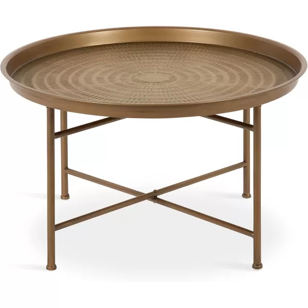 Kate and Laurel Mahdavi Modern Coffee Table 26 x 26 x 16 Black Unique Coffee Table with Sophisticated DesignGold