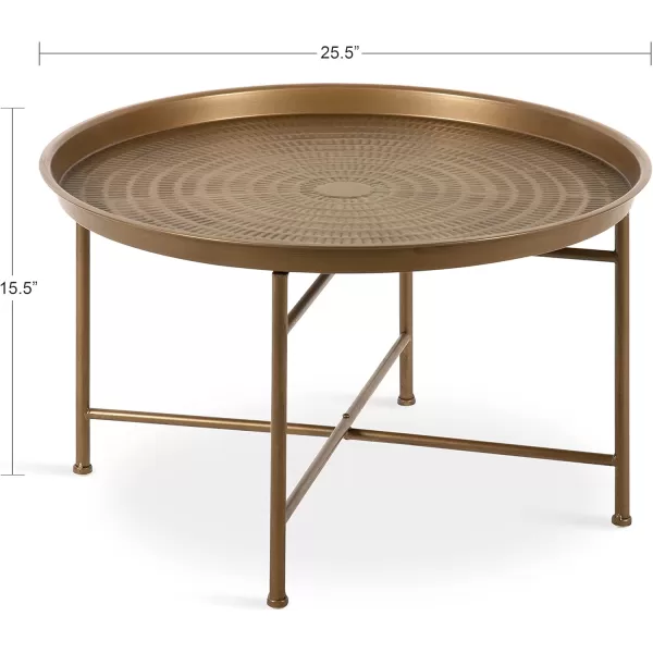 Kate and Laurel Mahdavi Modern Coffee Table 26 x 26 x 16 Black Unique Coffee Table with Sophisticated DesignGold
