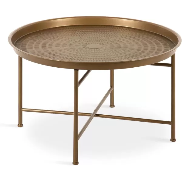 Kate and Laurel Mahdavi Modern Coffee Table 26 x 26 x 16 Black Unique Coffee Table with Sophisticated DesignGold