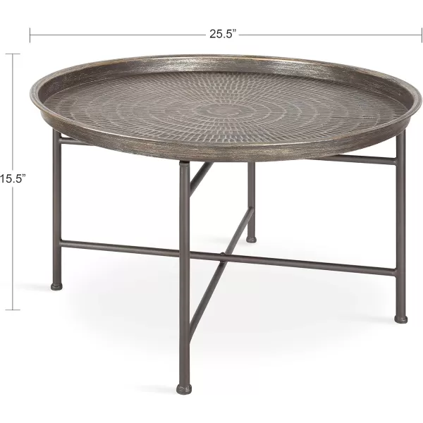 Kate and Laurel Mahdavi Modern Coffee Table 26 x 26 x 16 Black Unique Coffee Table with Sophisticated DesignPewter