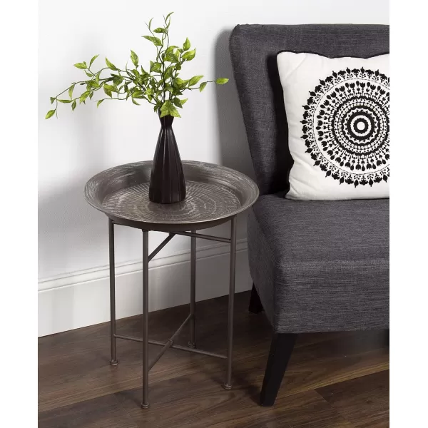 Kate and Laurel Mahdavi Modern Coffee Table 26 x 26 x 16 Black Unique Coffee Table with Sophisticated DesignPewter