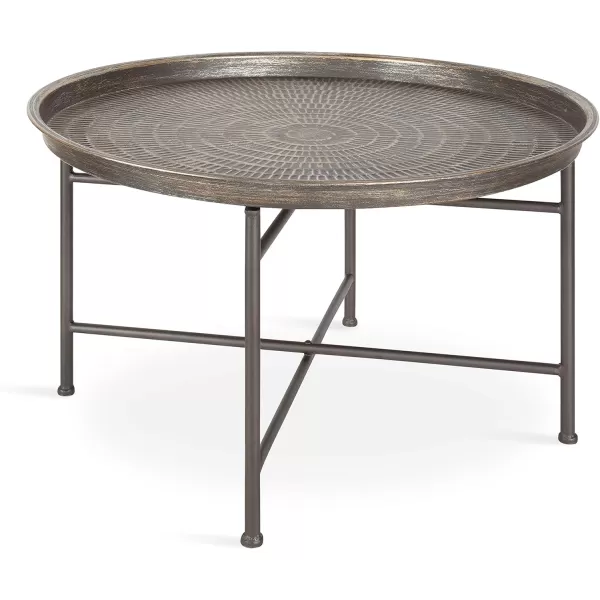 Kate and Laurel Mahdavi Modern Coffee Table 26 x 26 x 16 Black Unique Coffee Table with Sophisticated DesignPewter