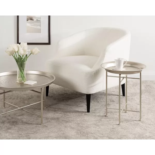 Kate and Laurel Mahdavi Modern Coffee Table 26 x 26 x 16 Silver Unique Coffee Table with Sophisticated Design