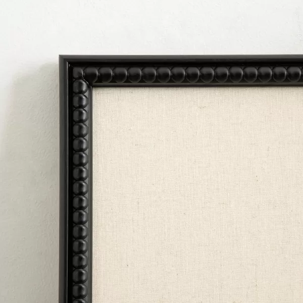 Kate and Laurel Makenna Traditional Linen Fabric Pinboard with Stunning Beaded Frame 24x36 WhiteBlack