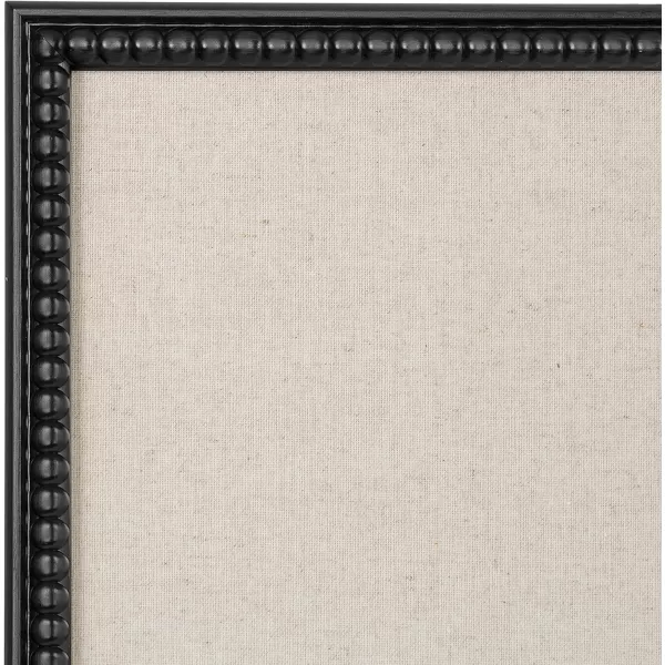 Kate and Laurel Makenna Traditional Linen Fabric Pinboard with Stunning Beaded Frame 24x36 WhiteBlack