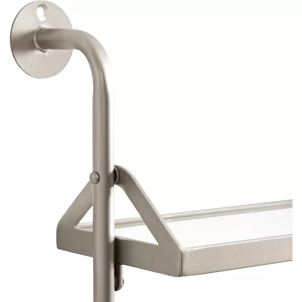 Kate and Laurel Marit ThreeTiered Wall Shelf 18 x 6 x 30 Silver Glam Decorative Floating Shelf Storage and Wall Organizer for Over The Toilet Storage Bathroom DisplaySilver