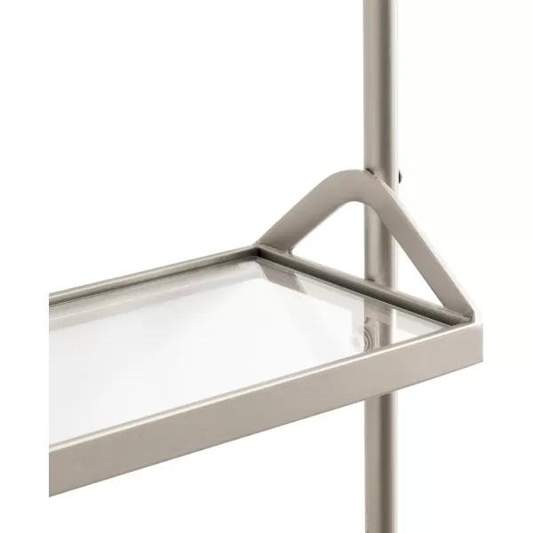 Kate and Laurel Marit ThreeTiered Wall Shelf 18 x 6 x 30 Silver Glam Decorative Floating Shelf Storage and Wall Organizer for Over The Toilet Storage Bathroom DisplaySilver