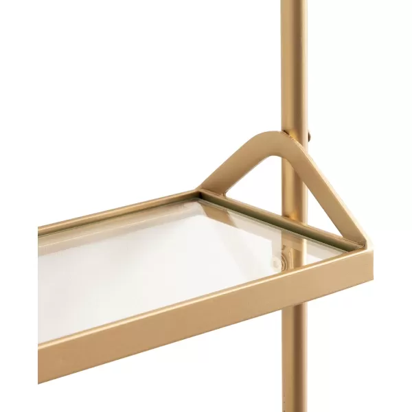 Kate and Laurel Marit ThreeTiered Wall Shelf 18 x 6 x 30 Silver Glam Decorative Floating Shelf Storage and Wall Organizer for Over The Toilet Storage Bathroom DisplayGold