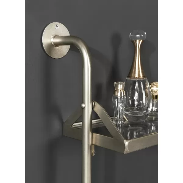 Kate and Laurel Marit ThreeTiered Wall Shelf 18 x 6 x 30 Silver Glam Decorative Floating Shelf Storage and Wall Organizer for Over The Toilet Storage Bathroom DisplaySilver