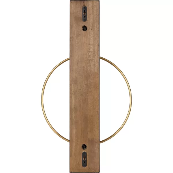 Kate and Laurel Maxfield MidCentury Wall Sconce 13 x 24 Walnut Brown Decorative Hanging Wall Sconce for Lights Flameless Candles and Small PlantsWalnut Brown