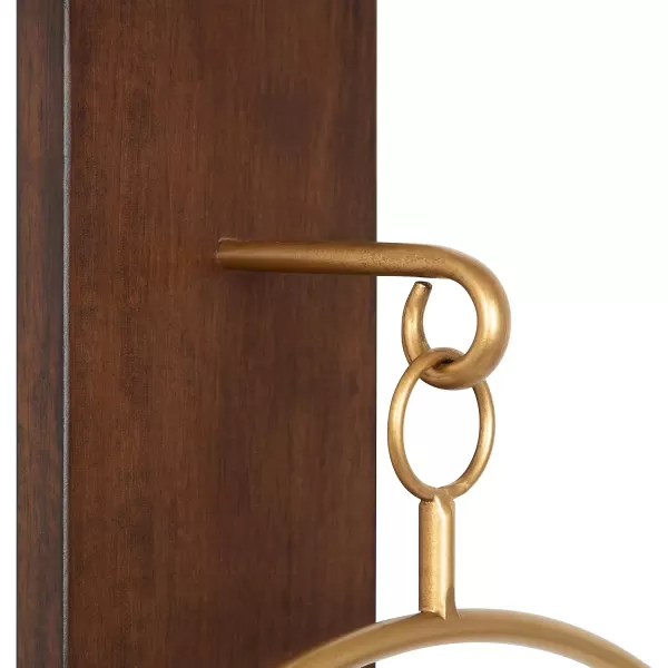 Kate and Laurel Maxfield MidCentury Wall Sconce 13 x 24 Walnut Brown Decorative Hanging Wall Sconce for Lights Flameless Candles and Small PlantsWalnut Brown