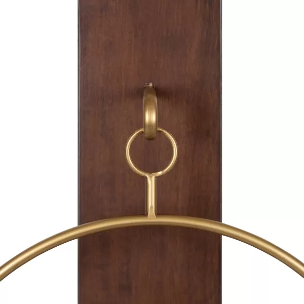 Kate and Laurel Maxfield MidCentury Wall Sconce 13 x 24 Walnut Brown Decorative Hanging Wall Sconce for Lights Flameless Candles and Small PlantsWalnut Brown