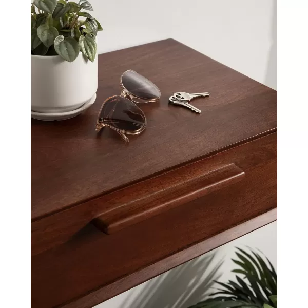 Kate and Laurel McCutcheon Floating Wood Storage Shelf 18 x 12 x 6 Black Decorative Transitional Floating Bedroom Nightstand with a Concealed Cubby CompartmentWalnut Brown
