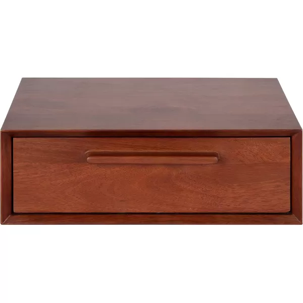 Kate and Laurel McCutcheon Floating Wood Storage Shelf 18 x 12 x 6 Black Decorative Transitional Floating Bedroom Nightstand with a Concealed Cubby CompartmentWalnut Brown
