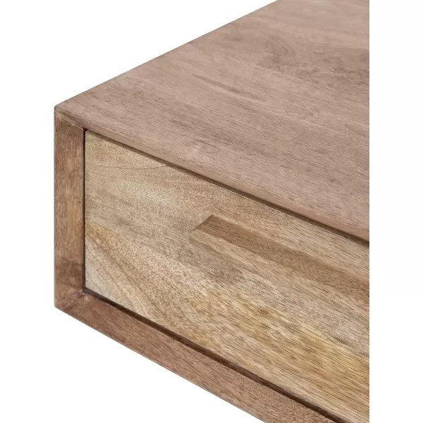 Kate and Laurel McCutcheon Floating Wood Storage Shelf 18 x 12 x 6 Black Decorative Transitional Floating Bedroom Nightstand with a Concealed Cubby CompartmentNatural