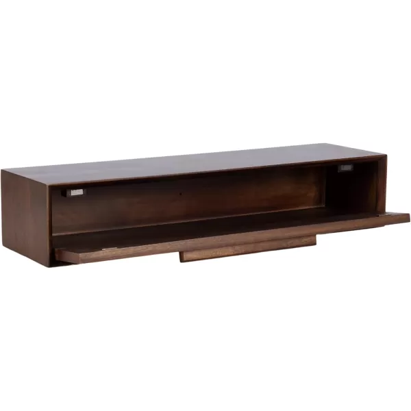 Kate and Laurel McCutcheon MidCentury Floating Console Table for Entryway 30 x 9 x 6 Walnut Brown Decorative Transitional Floating Entryway Table for Use as Living Room Storage Wall ShelfWalnut Brown