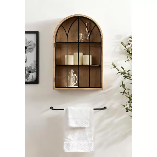 Kate and Laurel Megara Farmhouse Wooden Floating Bathroom Cabinet for Over Toilet Storage 16x5x24 Natural