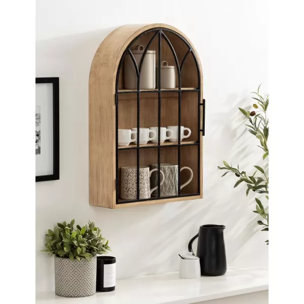 Kate and Laurel Megara Farmhouse Wooden Floating Bathroom Cabinet for Over Toilet Storage 16x5x24 Natural