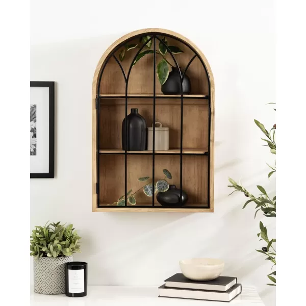 Kate and Laurel Megara Farmhouse Wooden Floating Bathroom Cabinet for Over Toilet Storage 16x5x24 Natural