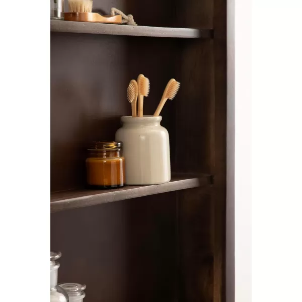 Kate and Laurel Mezzeta Decorative Modern Rectangle Bathroom Cabinet with Mirror 20 x 5 x 30 Brown Wooden Bathroom Mirror with Storage for Bath Medicine Cabinet or OverTheToilet Storage Cabinet