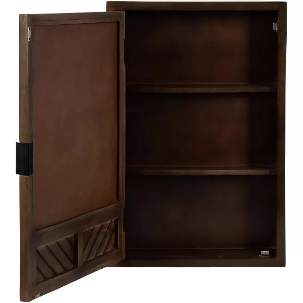 Kate and Laurel Mezzeta Decorative Modern Rectangle Bathroom Cabinet with Mirror 20 x 5 x 30 Brown Wooden Bathroom Mirror with Storage for Bath Medicine Cabinet or OverTheToilet Storage Cabinet