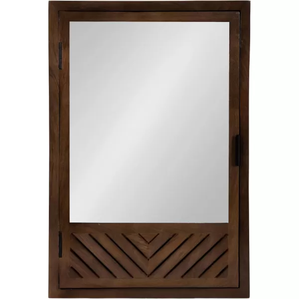 Kate and Laurel Mezzeta Decorative Modern Rectangle Bathroom Cabinet with Mirror 20 x 5 x 30 Brown Wooden Bathroom Mirror with Storage for Bath Medicine Cabinet or OverTheToilet Storage Cabinet
