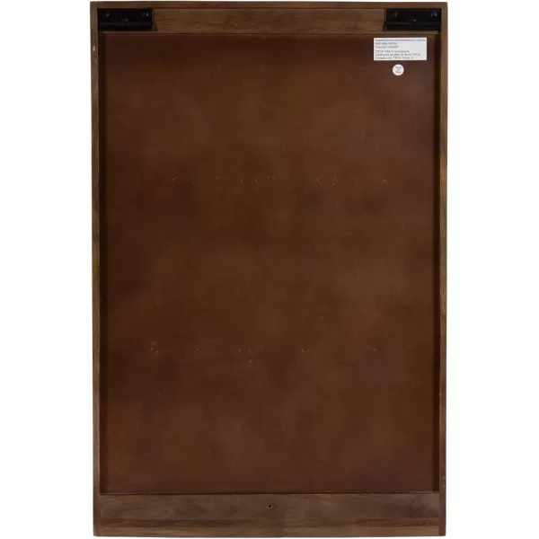 Kate and Laurel Mezzeta Decorative Modern Rectangle Bathroom Cabinet with Mirror 20 x 5 x 30 Brown Wooden Bathroom Mirror with Storage for Bath Medicine Cabinet or OverTheToilet Storage Cabinet