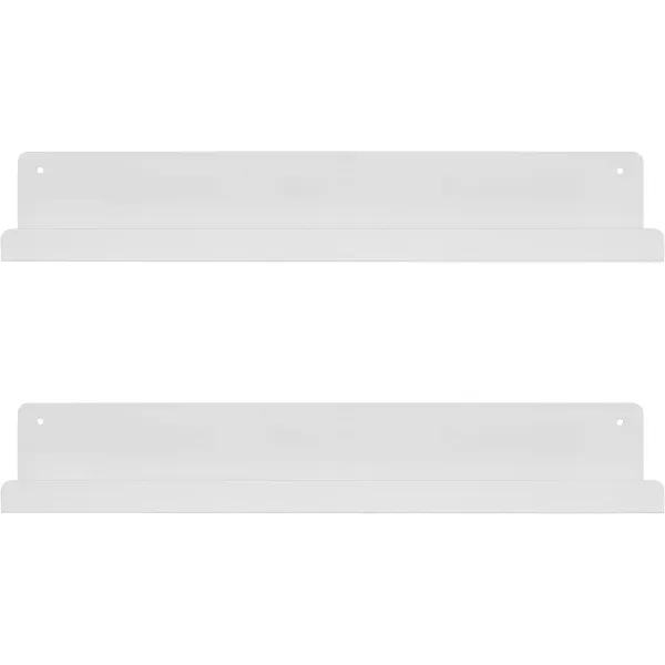 Kate and Laurel Mezzo Modern Metal Photo Display Ledge 36 White Decorative Contemporary Floating Narrow Photo Shelf Rail for Gallery Display and StorageWhite