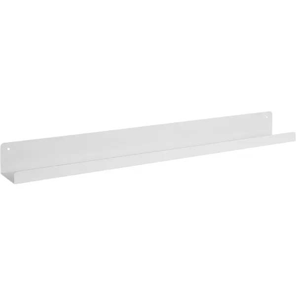 Kate and Laurel Mezzo Modern Metal Photo Display Ledge 36 White Decorative Contemporary Floating Narrow Photo Shelf Rail for Gallery Display and StorageWhite