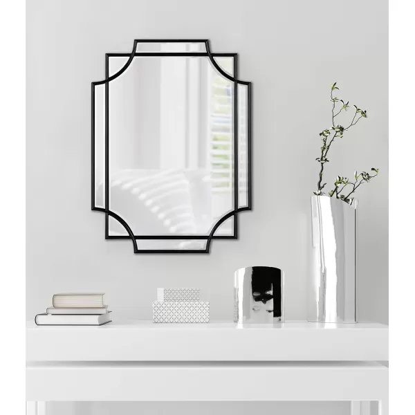 Kate and Laurel Minuette Glam Wall Mirror 24quot x 36quot Black Elegant Traditional Home Decor with A Boho CharmBlack