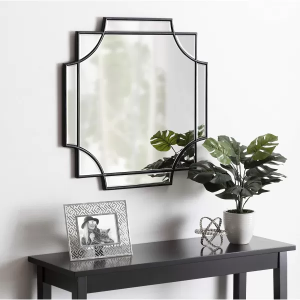 Kate and Laurel Minuette Glam Wall Mirror 24quot x 36quot Black Elegant Traditional Home Decor with A Boho CharmBlack