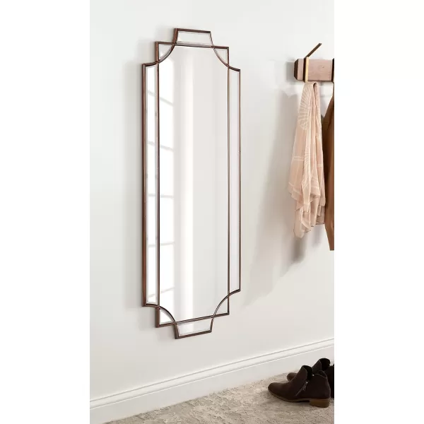 Kate and Laurel Minuette Glam Wall Mirror 24quot x 36quot Black Elegant Traditional Home Decor with A Boho CharmBronze