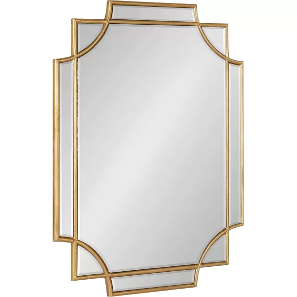 Kate and Laurel Minuette Glam Wall Mirror 24quot x 36quot Black Elegant Traditional Home Decor with A Boho CharmGold