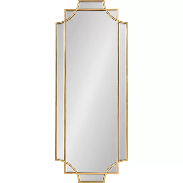 Kate and Laurel Minuette Glam Wall Mirror 24quot x 36quot Black Elegant Traditional Home Decor with A Boho CharmGold